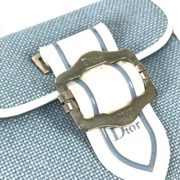 Dior Bicolor logo Double Snap Compact wallet Folded wallet Canvas/Leather blue - Picture 10 of 16
